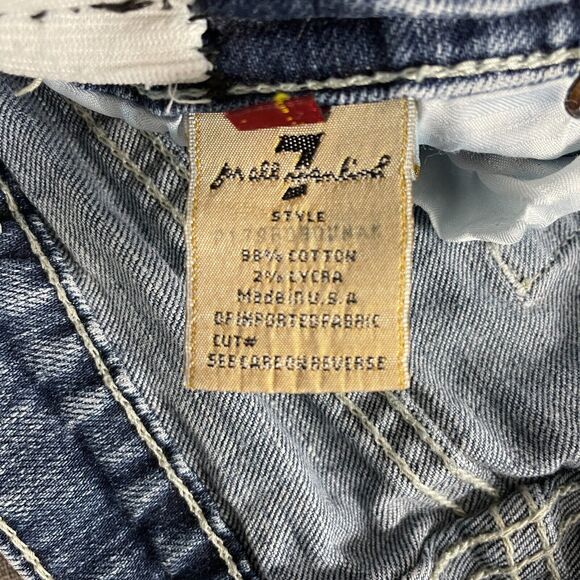 7 For All Mankind Jeans Womens 29 Blue Roxanne Zip Fly Stretch - Picture 9 of 13